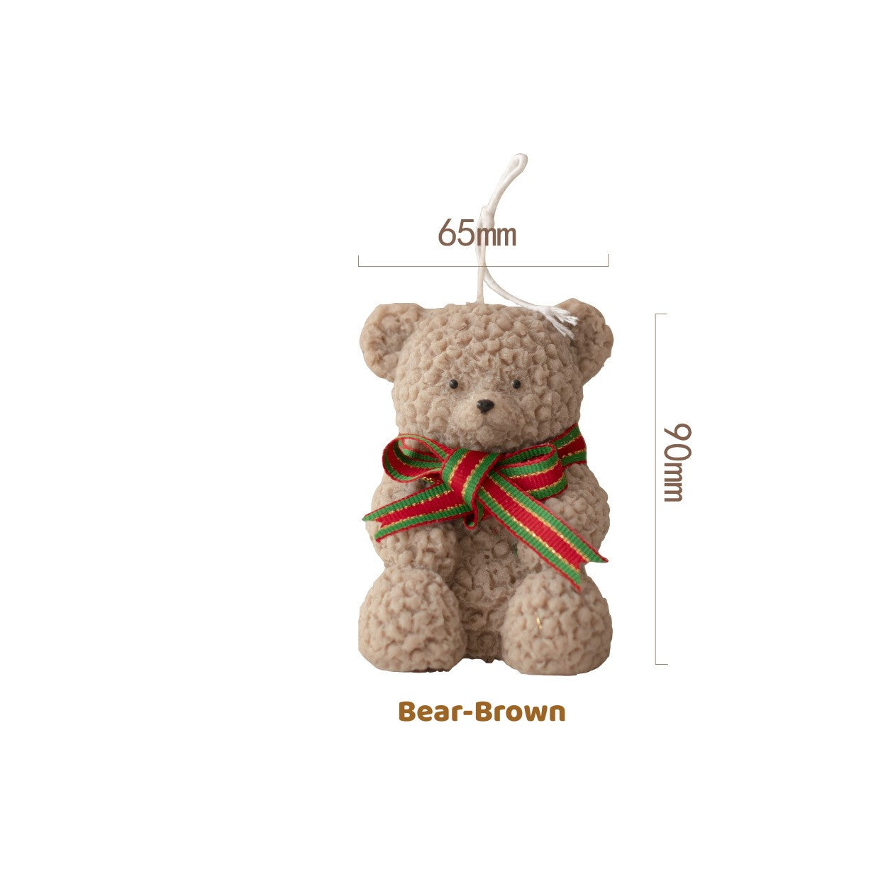 Merry Christmas! Christmas Bear Scented Candle Holiday Decoration Ornament Gift Brown