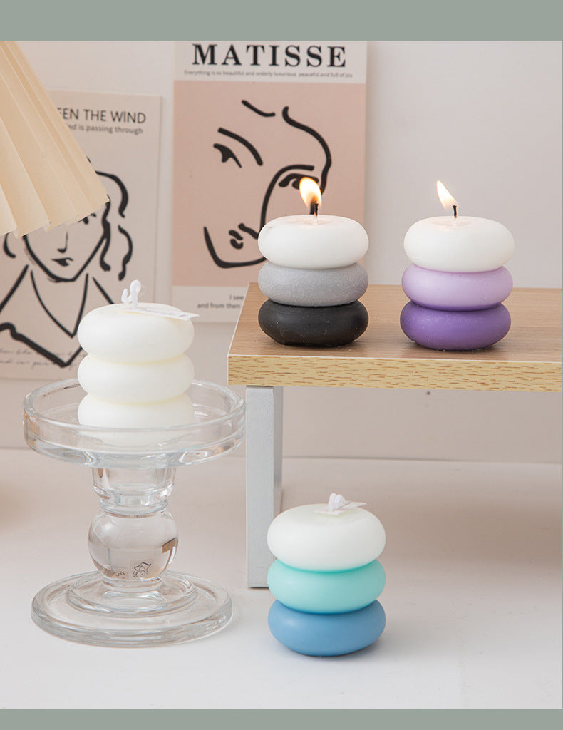 Abstract Elegance: Creative Unique Shaped Candles Geometric Scents Candle White Triple Spiral