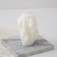 Abstract Elegance: Creative Geometric Scents Candle White Wavy Texture Candle Home Decoration