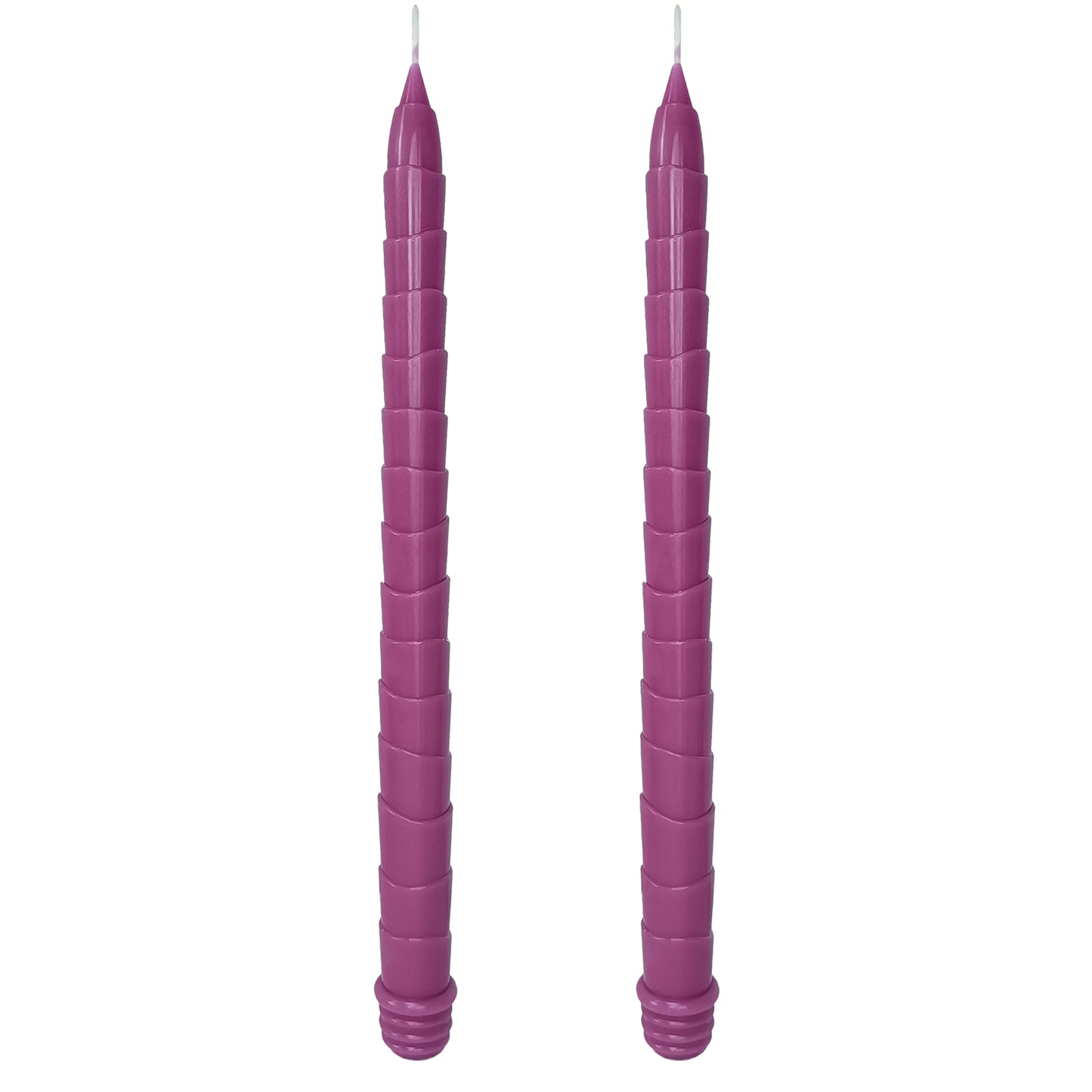 Juego de 2 velas cónicas moradas para decoración de cena de 11,6 pulgadas