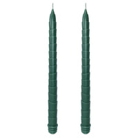 Juego de 2 velas cónicas de color verde oscuro para decoración de cenas de 11,6 pulgadas