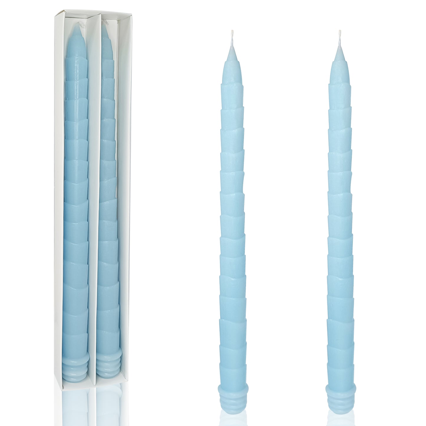 Juego de 2 velas cónicas azules para decoración de cenas de 11,6 pulgadas