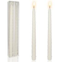 Juego de 2 velas cónicas blancas para decoración de cena de 11,6 pulgadas