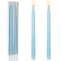 Juego de 2 velas cónicas azules para decoración de cenas de 11,6 pulgadas