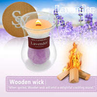 SSY Candles Lavender Candle Scent Pretty Scented Candles Wooden Wick & Soy Wax Library Scented Candle