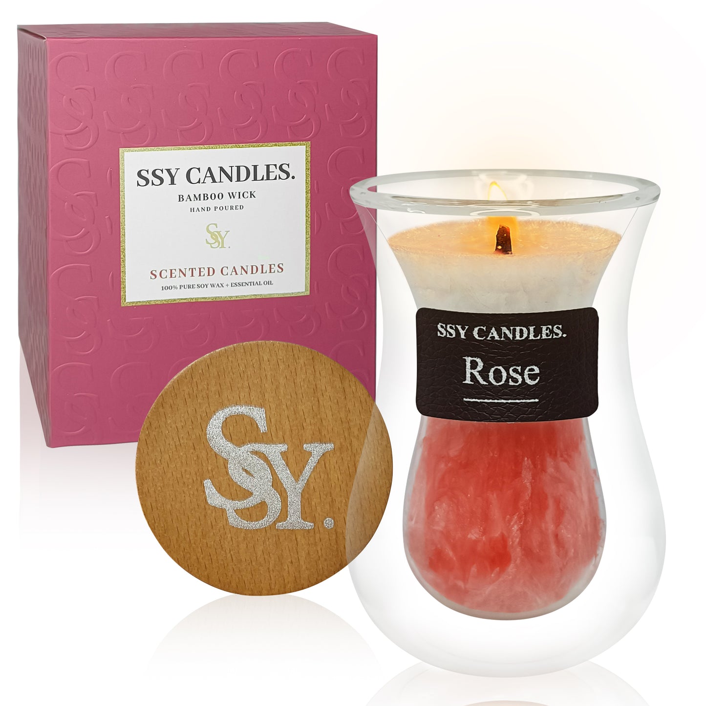 Velas SSY, aroma de vela naranja, bonitas velas perfumadas, mecha de madera y cera de soja, vela perfumada de biblioteca