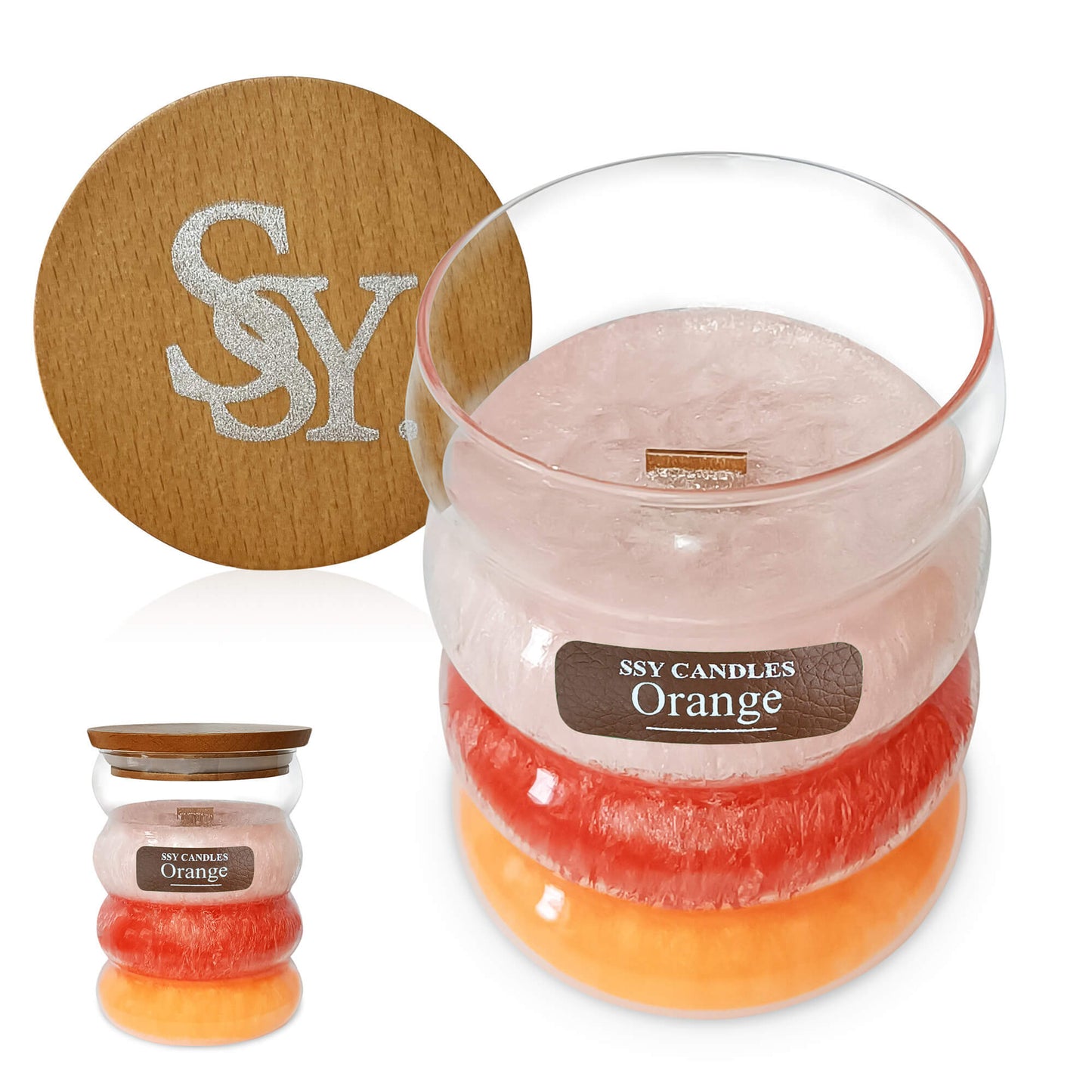 Velas aromáticas SSY Velas aromáticas de mezcla de tres colores Velas aromáticas personalizadas Velas aromáticas naranjas Naranja 