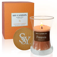 SSY Candle Freesia Most Popular Candle Scent Cigarette Scented Candle Classic 3.5 oz Wooden Wick Scented Candles