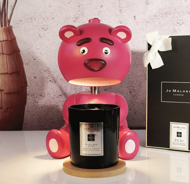 SSY Creative Fresa Forma de oso Lámpara de luz aromática Luz de noche junto a la cama sin humo 