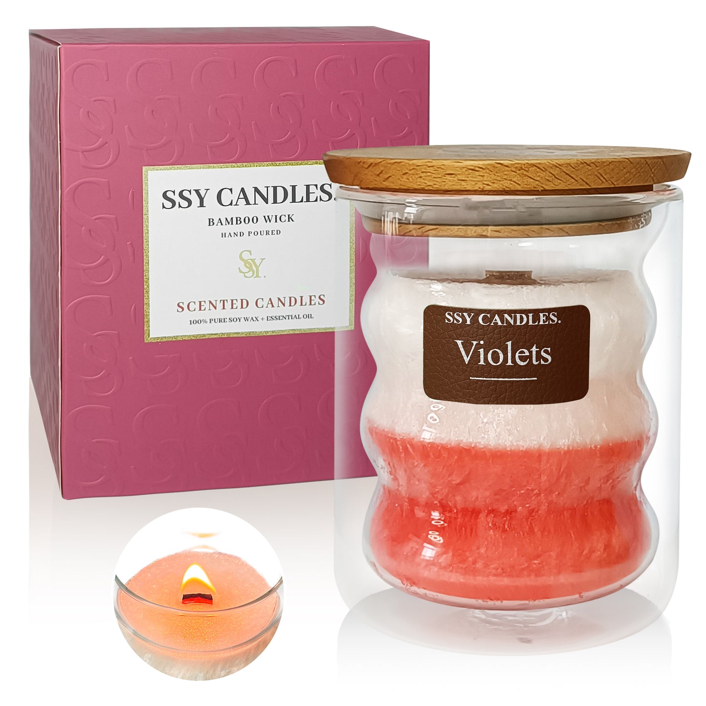 Velas SSY, vela de cera de soja perfumada de verano para el hogar, el mejor regalo, vela perfumada, violetas