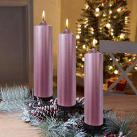 8 Inch Metallic Pink Pillar Candles 1pcs Pack