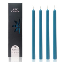 Juego de 4 velas cónicas de 12 pulgadas de largo azul oscuro hechas a mano