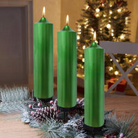 8 Inch Metallic Green Pillar Candles 1pcs Pack