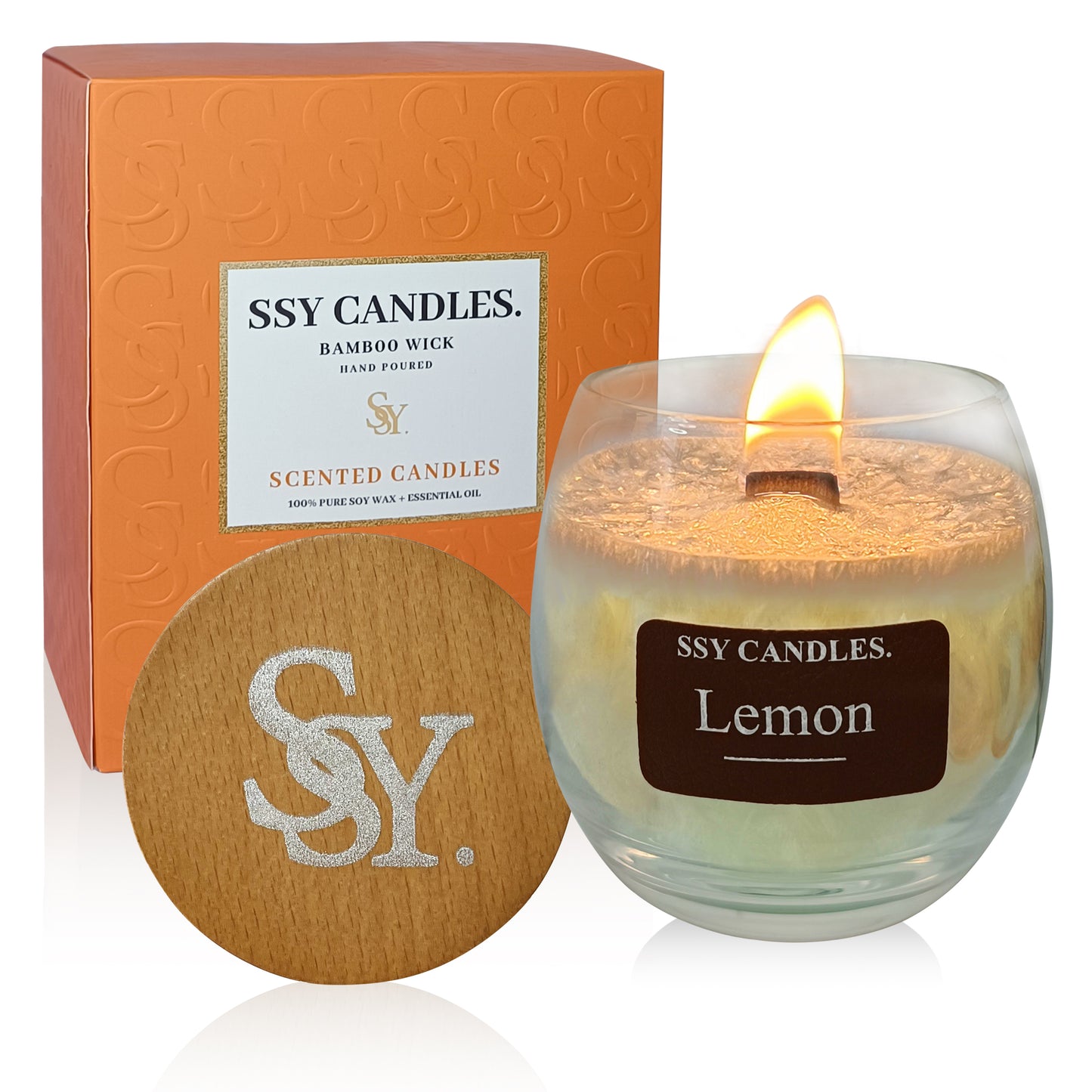 SSY Candle Lemon Scented Candle Bath & Body Works Candle Scents Classic 7.9 oz Scented Candles for Men