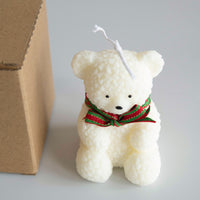 Merry Christmas! Christmas Bear Scented Candle Holiday Decoration Ornament Gift White