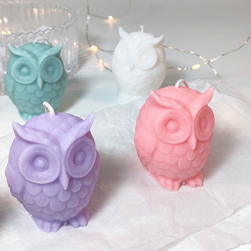 Symbol of Wisdom：Floral Scented Owl Candle Creative Shape Scented Candle