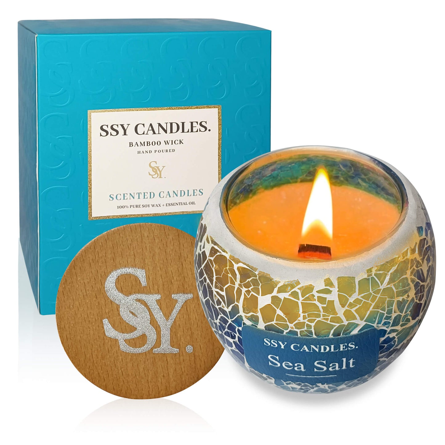 SSY Velas perfumadas Sea Salt Classic 3.5 oz Vela perfumada personalizada Los mejores aromas de velas para la relajación