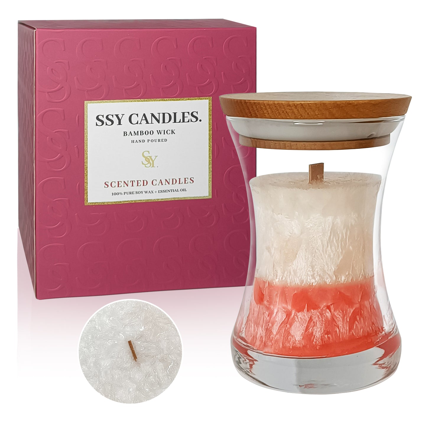 SSY Candle Rose Scented Candle Most Popular Candle Scents Classic 3.5oz Jar Single Wick DIY Scented Candles