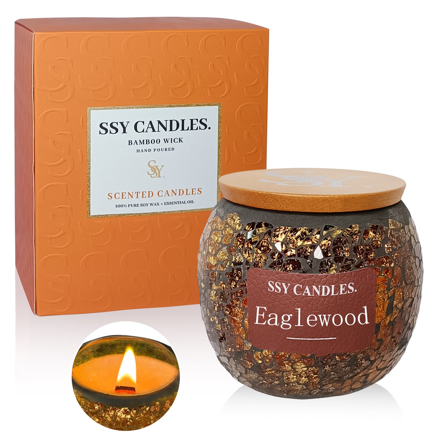 SSY Candle Eaglewood Scent Classic Velas aromáticas de madera de 3.5 oz Los mejores aromas de velas Bath and Body Works