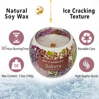 SSY Candle Sakura Scent Classic 3.5 oz Velas aromáticas asiáticas Velas de soja con aroma fuerte