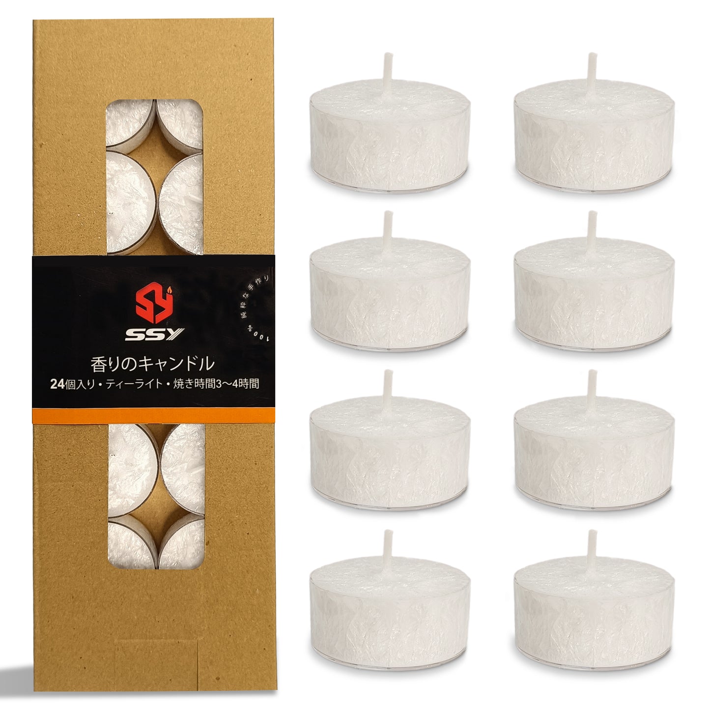 Set of 24 Circle Shaped White Tealight