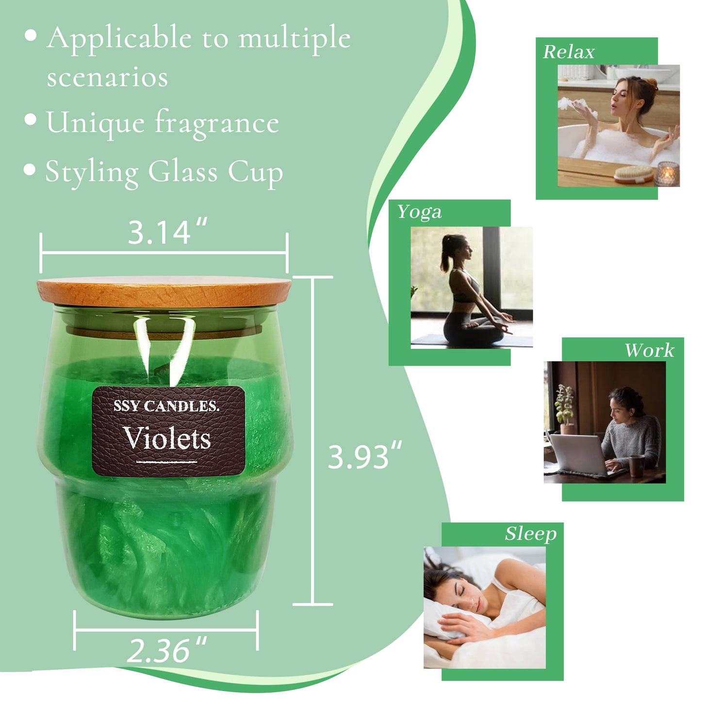 Juego de regalos de velas perfumadas de soja natural para mujeres Velas de mecha de madera Aromas Velas perfumadas de larga duración