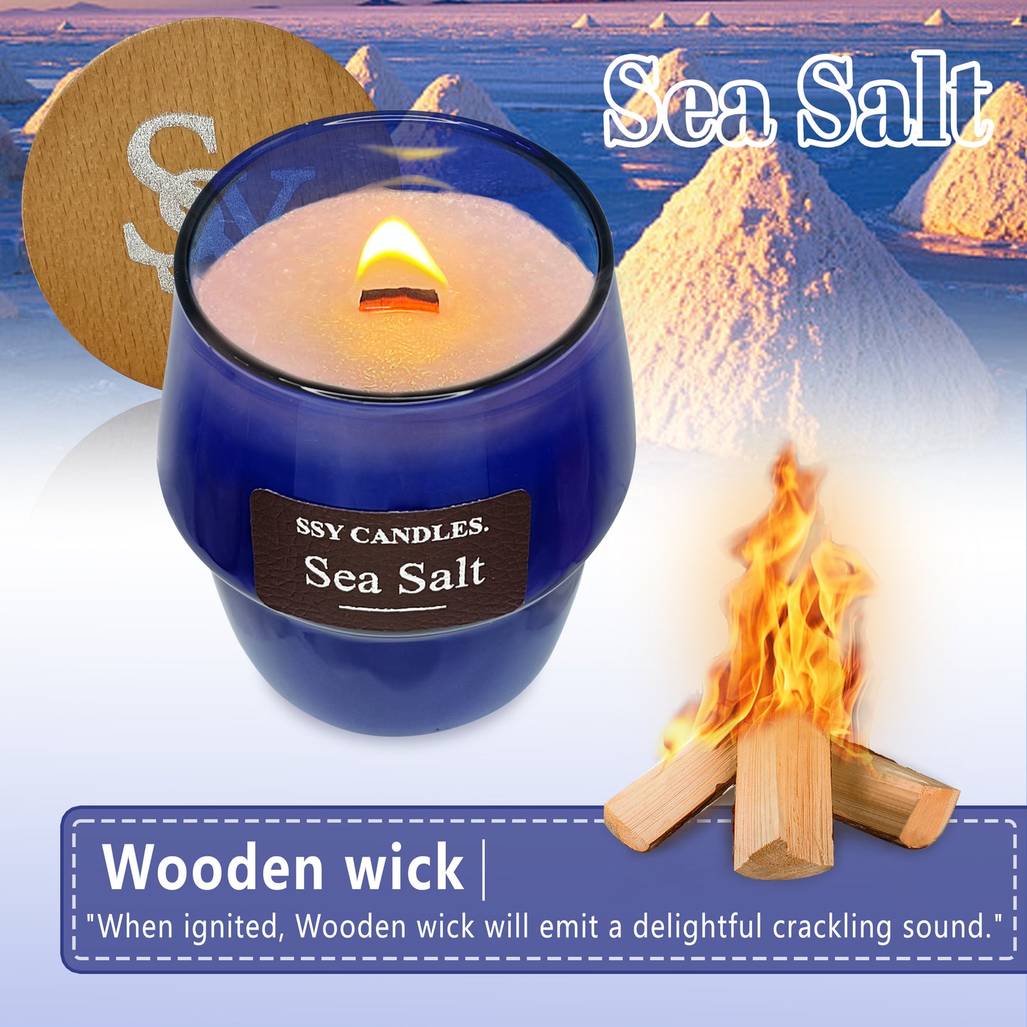 SSY Scented Candles Sea Salt Romantic Candle Scents Jar Candle Popular Candle Scents Various Colors