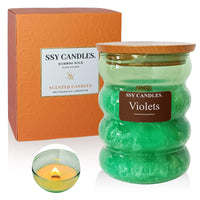 SSY Scented Candles Gifts for Women Slow Burn Natural Soy Candles for Home Scented Violets