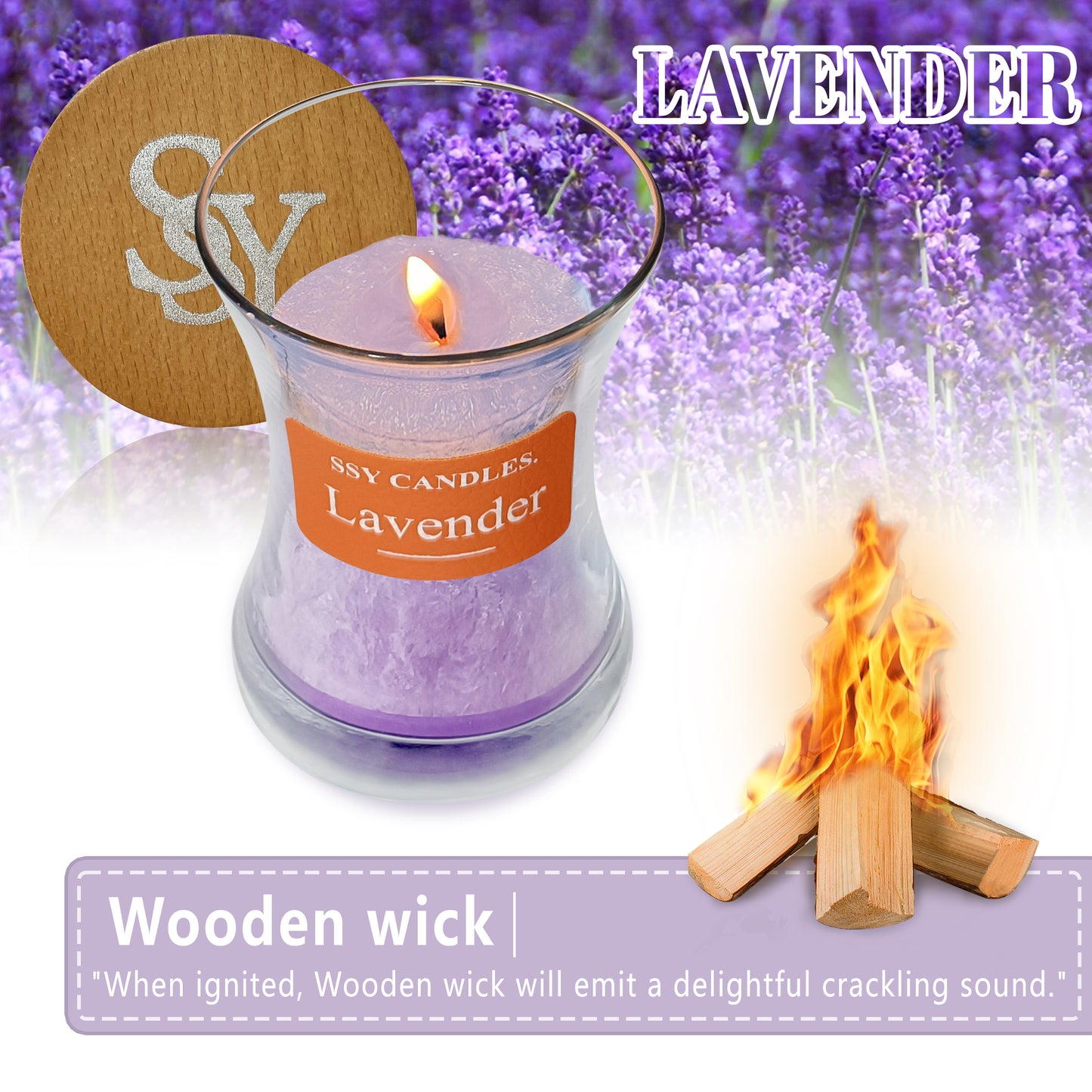 SSY Candle Lavender Scents Good Candle Scents Classic 3.5 oz Soy Candles Scented Flameless scented candles