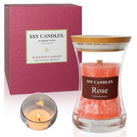 SSY Candle Rose Custom Candle Scents Top Scents for Candles Classic 3.5 oz Wooden Wick Scented Candles