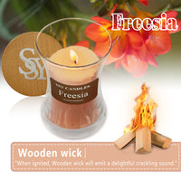 SSY Candle Freesia Most Popular Candle Scent Cigarette Scented Candle Classic 3.5 oz Wooden Wick Scented Candles