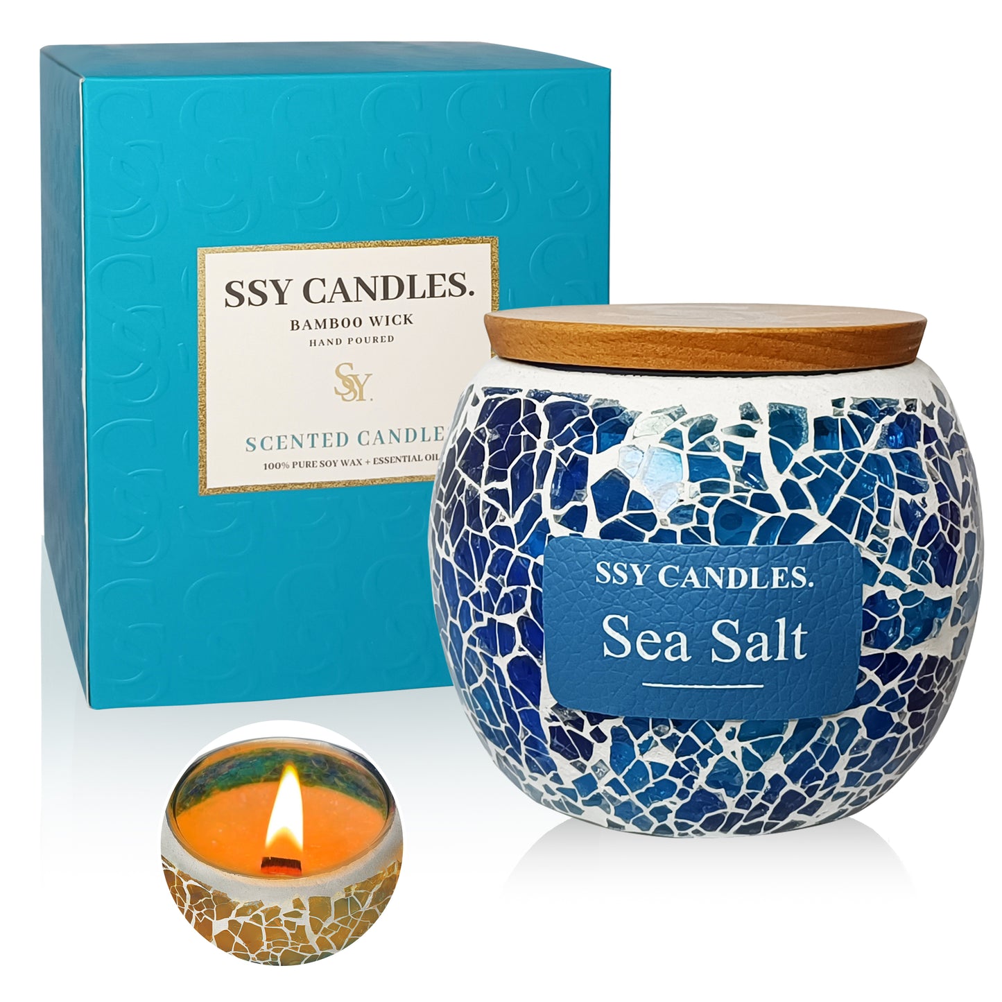 Vela perfumada SSY Candle Gain Sea Salt Mainstays Velas perfumadas Classic 3.5 oz Velas perfumadas para hombres