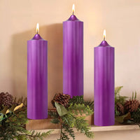 8 Inch Metallic Purple Pillar Candles 1pcs Pack