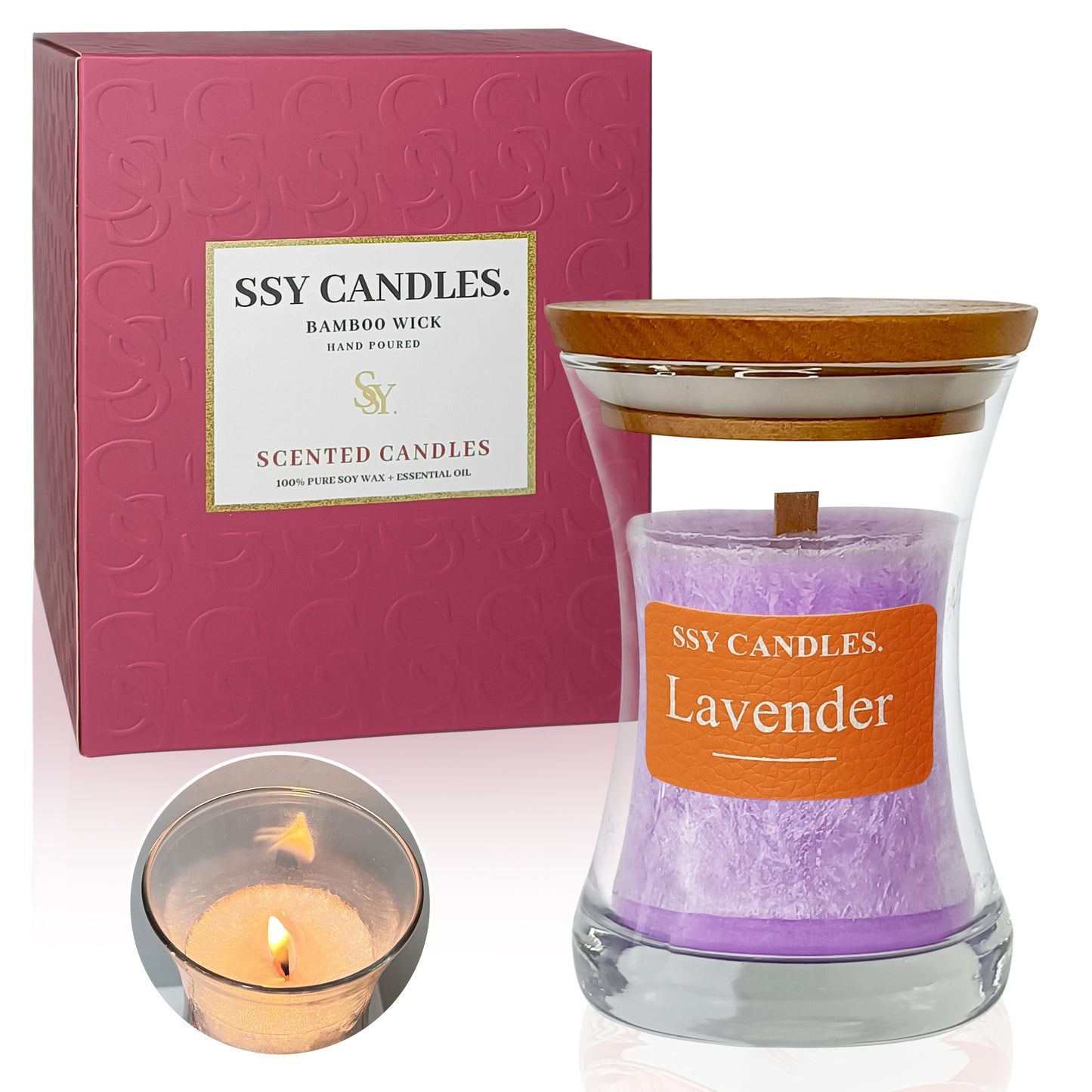 SSY Candle Lavender Scents Good Candle Scents Classic 3.5 oz Soy Candles Scented Flameless scented candles