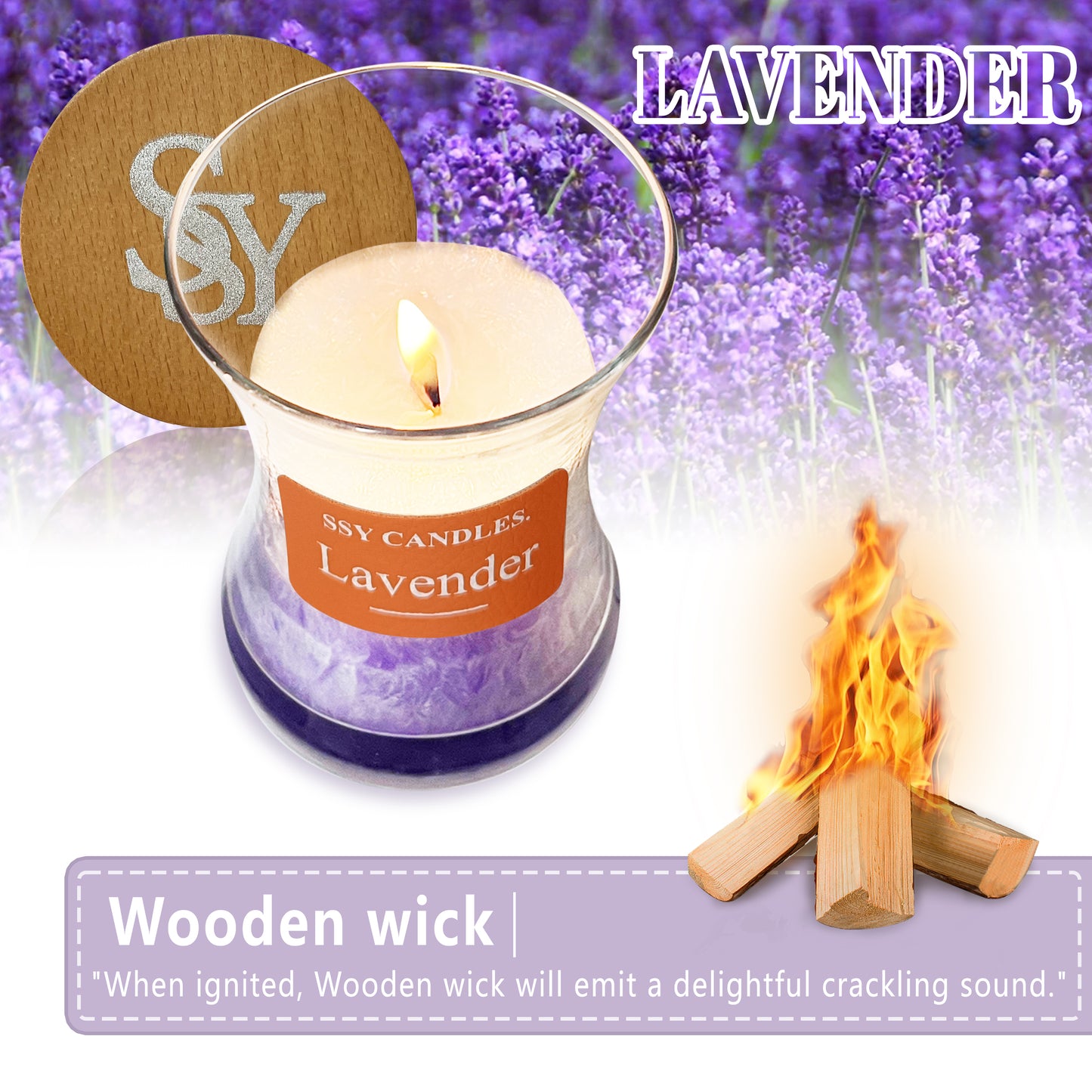 SSY Vela Vela perfumada de lavanda Especias de alta calidad Velas perfumadas a granel Woodwick Candle Scents