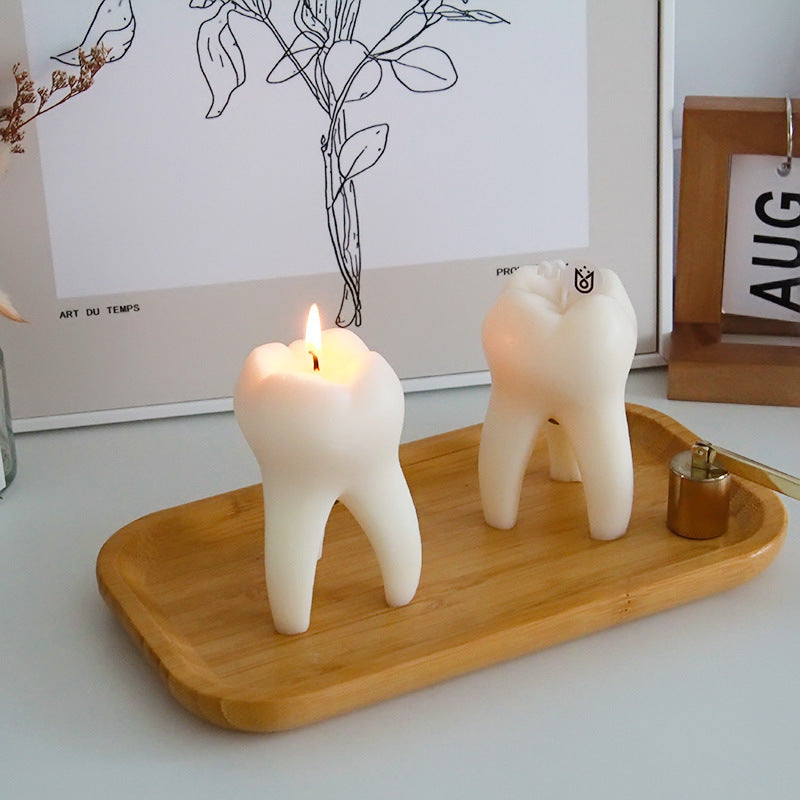 Tooth on Fire！Creative Funny Tooth Scented Candle Tooth Shaped Cup Candle