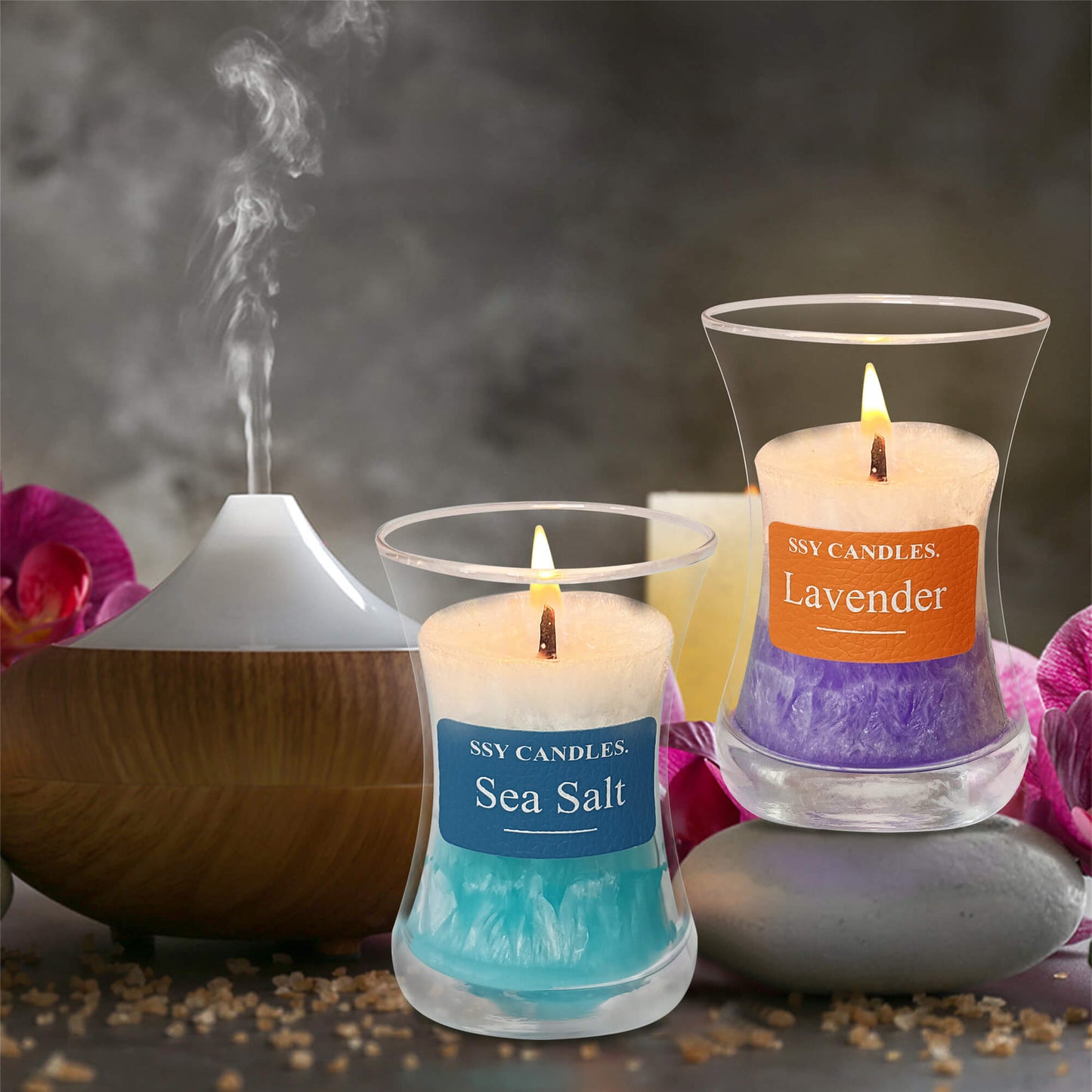 SSY Candle Sea Salt Scents Good Candle Scents Velas de soja clásicas de 3.5 oz Velas perfumadas sin llama perfumadas