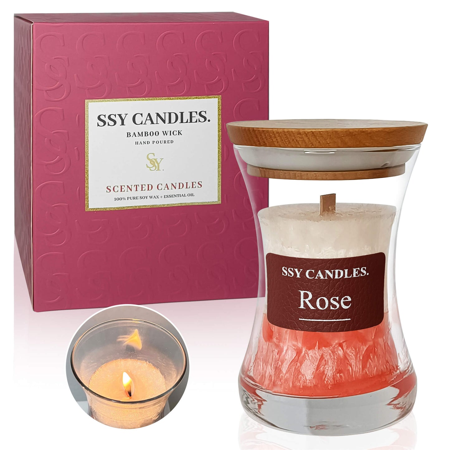 SSY Candle Rose Scents Good Candle Scents Classic 3.5 oz Soy Candles Scented Flameless scented candles