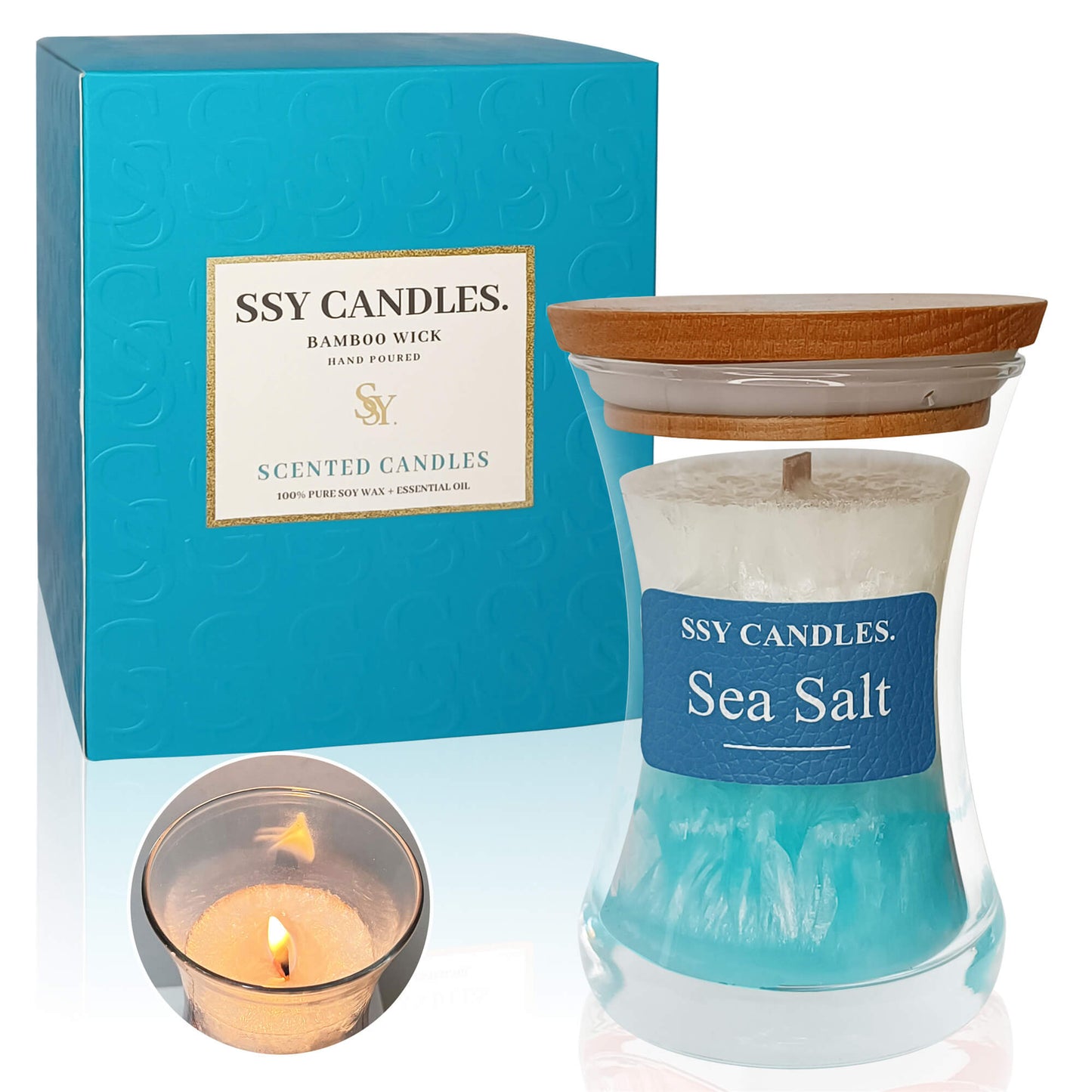 SSY Candle Sea Salt Scents Good Candle Scents Classic 3.5 oz Soy Candles Scented Flameless scented candles