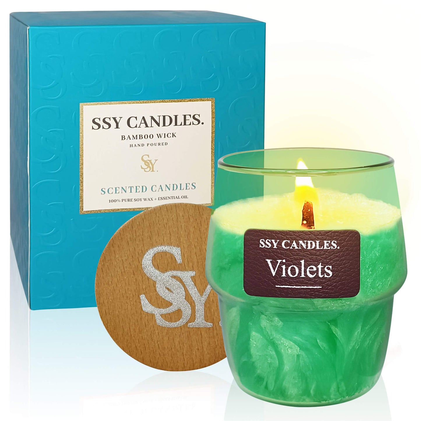 SSY Velas aromáticas Violetas Velas románticas Velas en tarro Velas populares Aromas Varios colores 