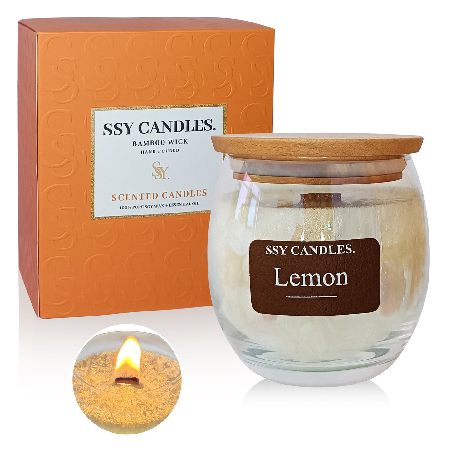 SSY Candle Lemon Scented Candle Bath & Body Works Candle Scents Classic 7.9 oz Scented Candles for Men