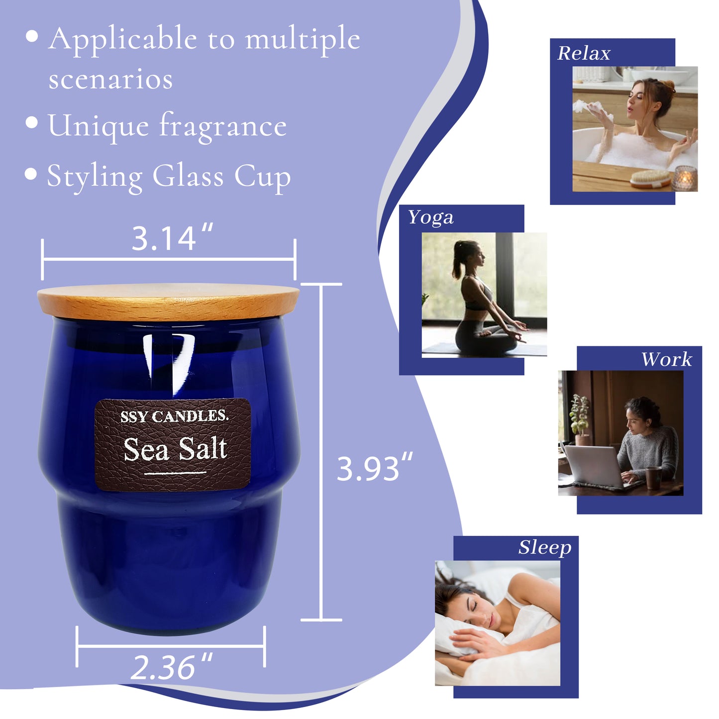 SSY Scented Candles Sea Salt Romantic Candle Scents Jar Candle Popular Candle Scents Various Colors