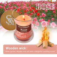 SSY Candle Rose Custom Candle Scents Top Scents for Candles Classic 3.5 oz Wooden Wick Scented Candles