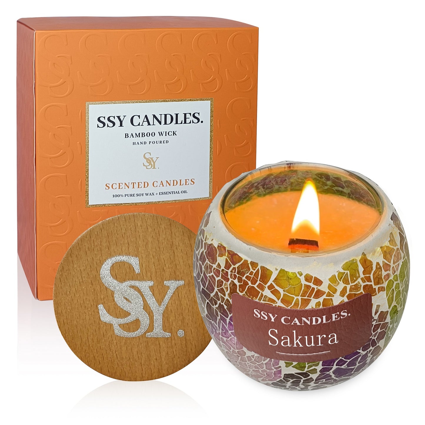 SSY Candle Sakura Scent Classic 3.5 oz Velas aromáticas asiáticas Velas de soja con aroma fuerte