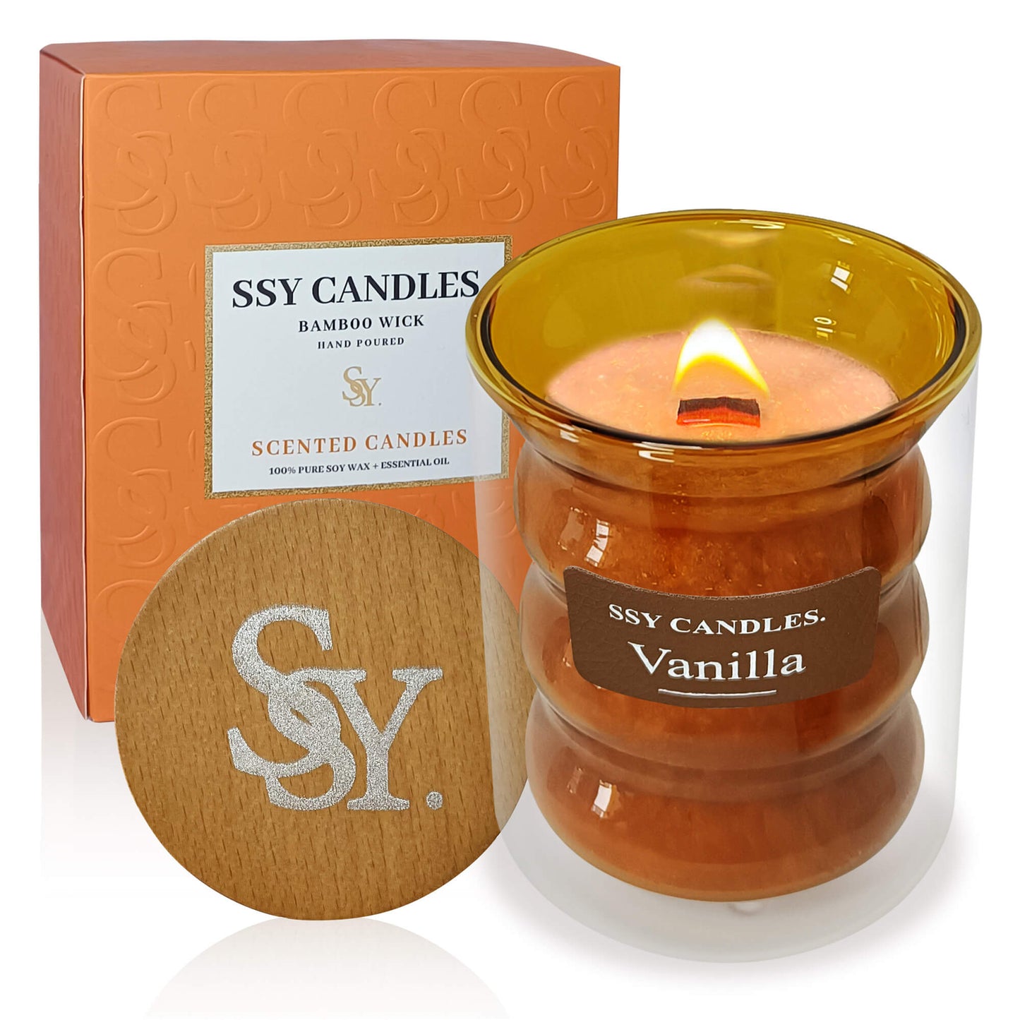 SSY Velas perfumadas Vela de cera de soja perfumada de verano para el hogar Mejor regalo Vela perfumada Vainilla