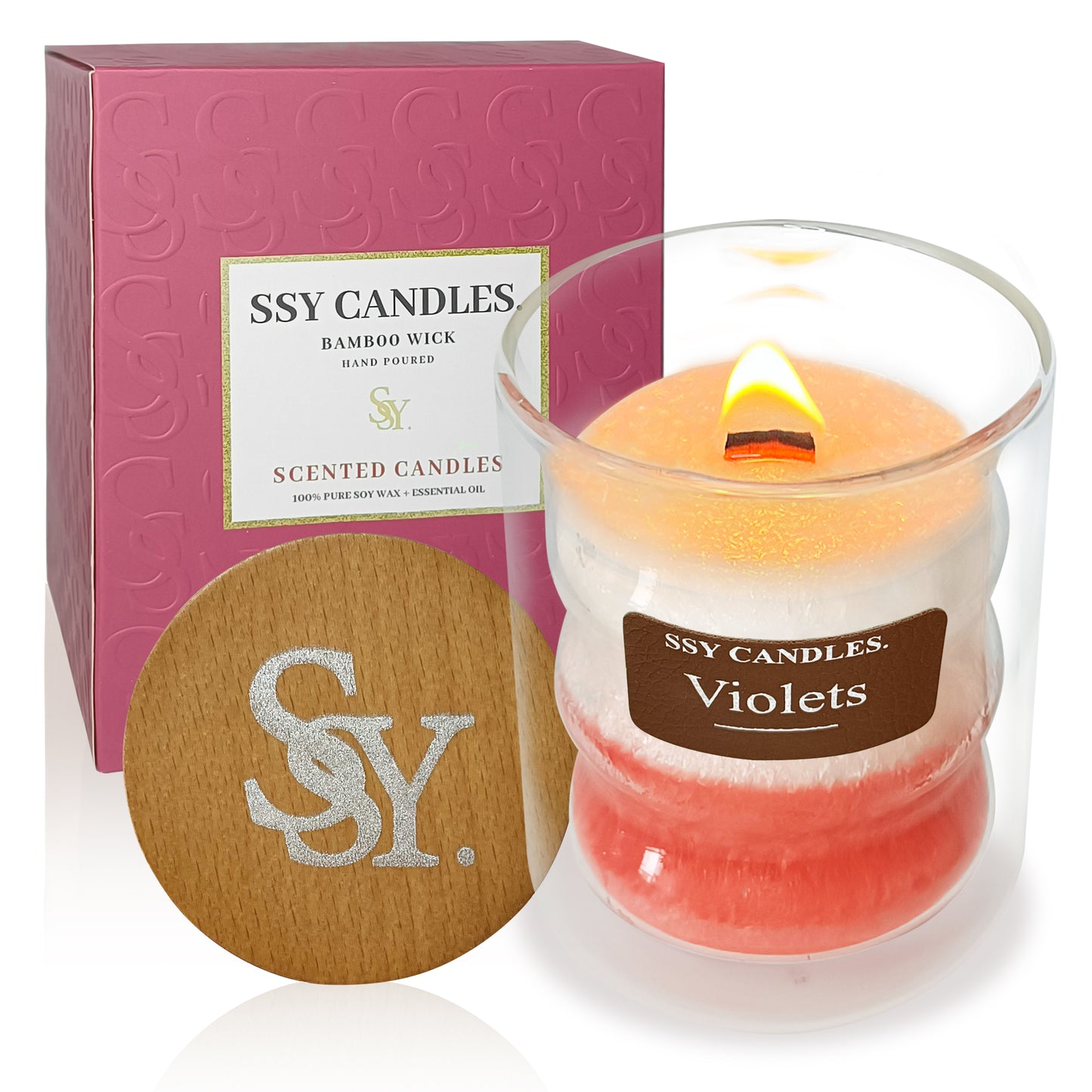 SSY Candles Summer Scented Soy Wax Candle for Home Best Gift Scented Candle Violets