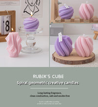 Abstract Elegance: Creative Geometric Scents Candle Wavy Texture Candle Home Decoration