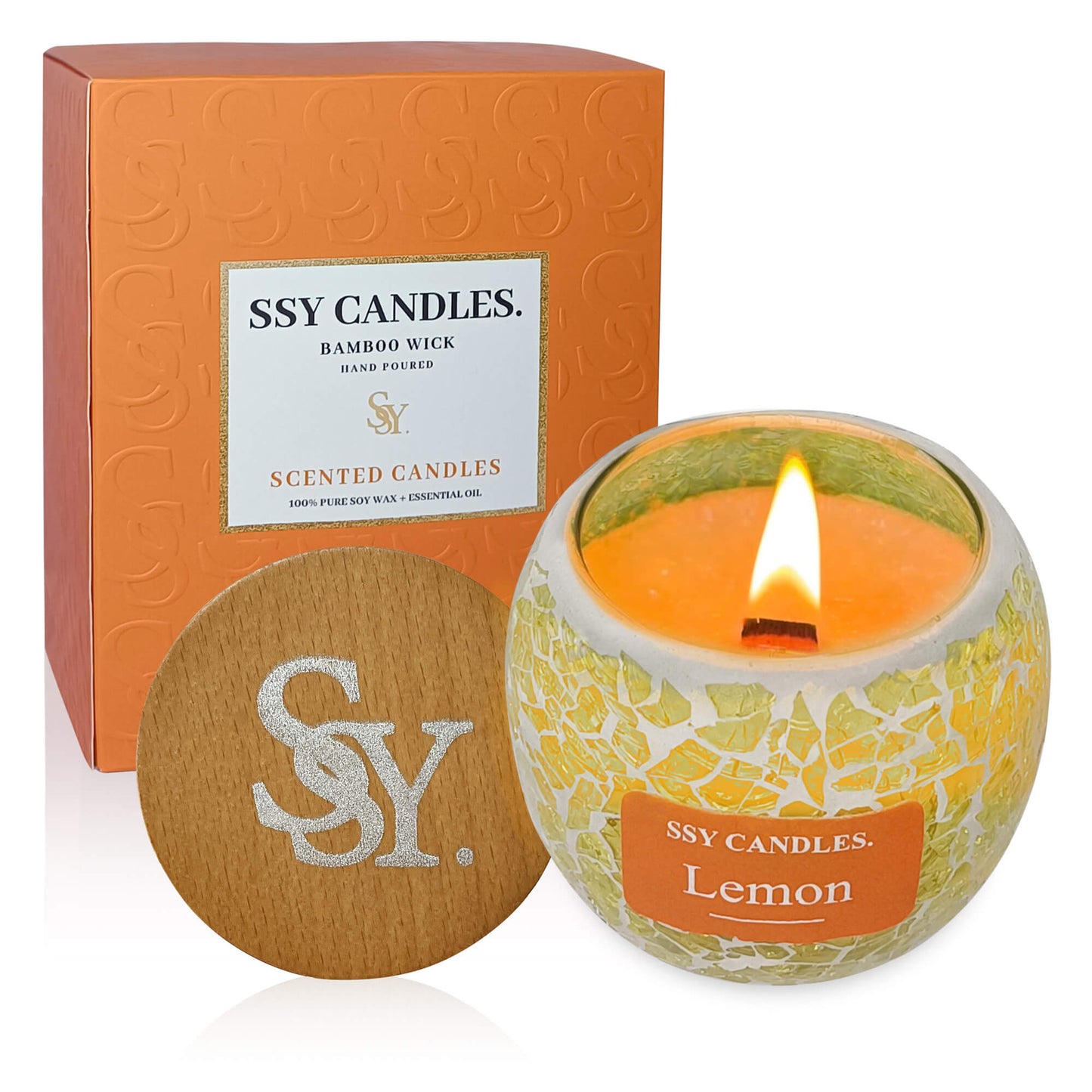 SSY Scented Candles Lemon Classic 3.5 oz Custom Scented Candle Best Candle Scents for Relaxation