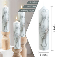 8 Inch White Crucifix Pillar Candles 1pcs Pack