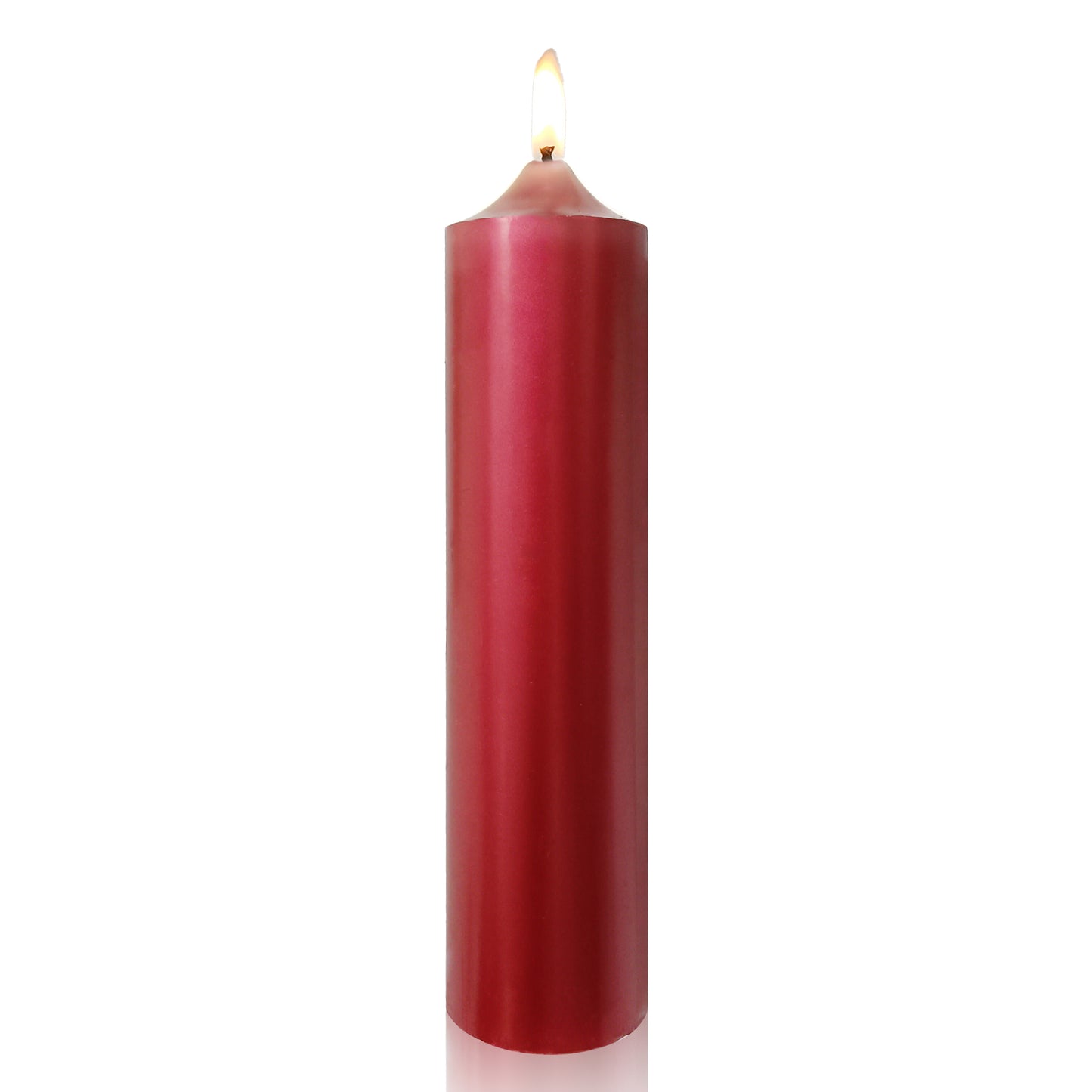 8 Inch Metallic Red Pillar Candles 1pcs Pack